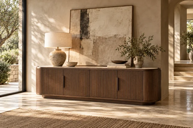 Fluted wood credenza inspiration